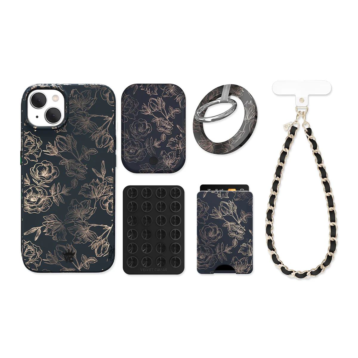 Floral Rose Gold Chrome iPhone Bundle Set - Image 12