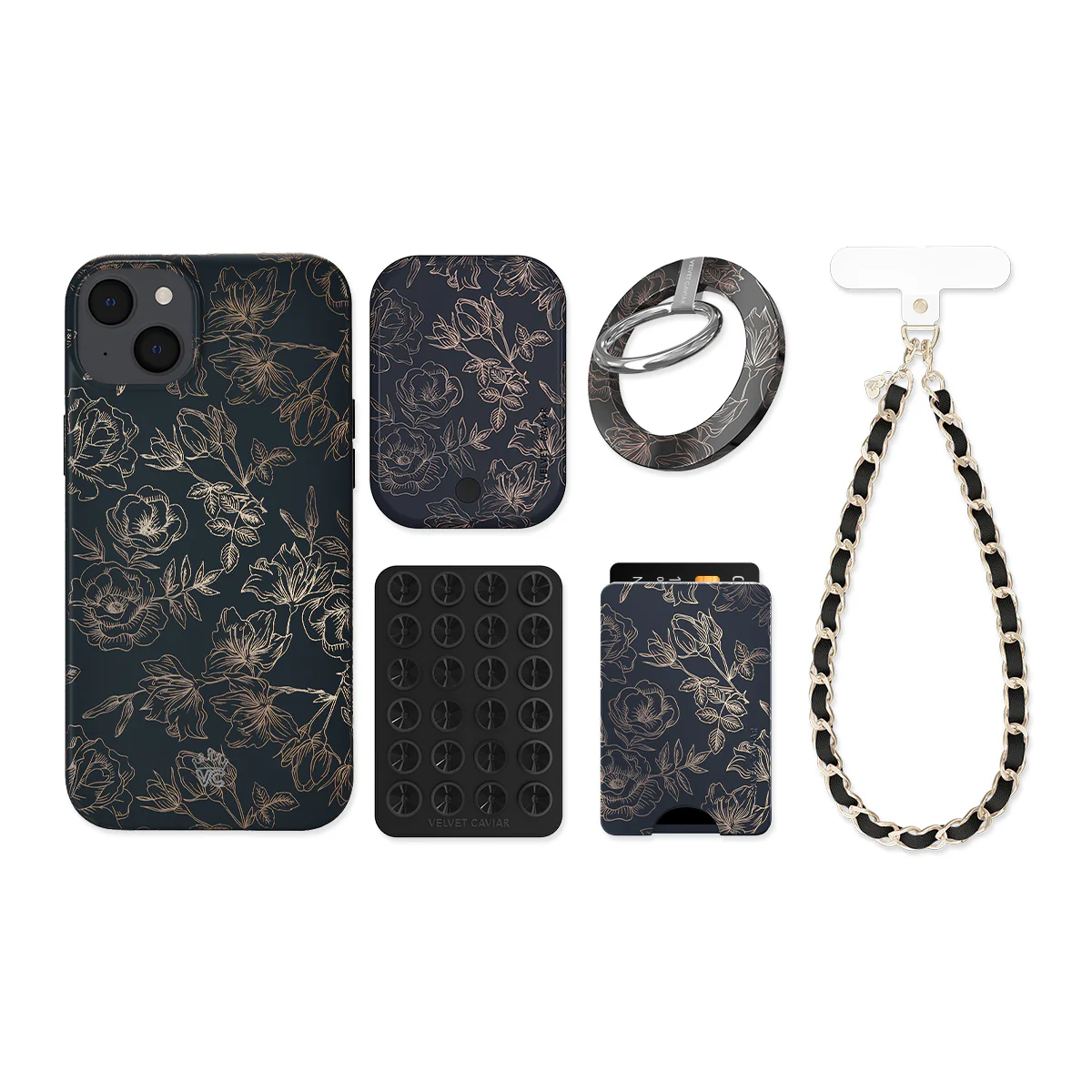 Floral Rose Gold Chrome iPhone Bundle Set - Image 16