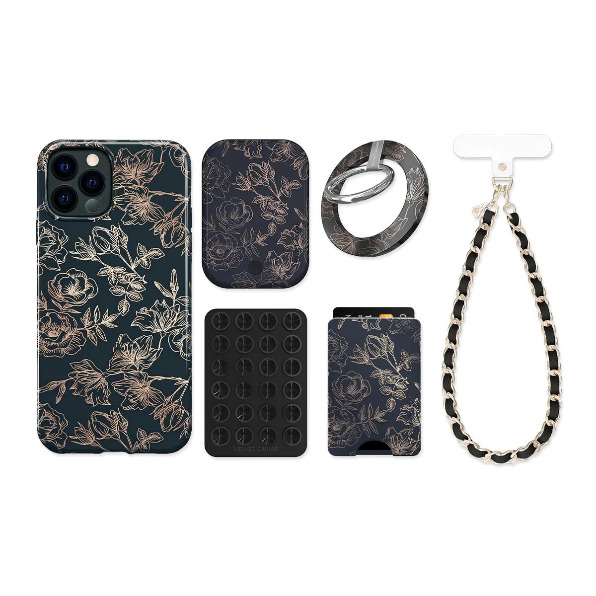 Floral Rose Gold Chrome iPhone Bundle Set - Image 18