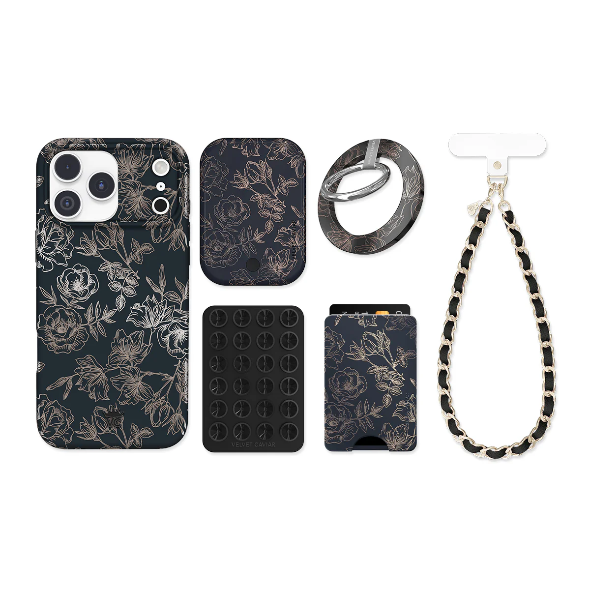 Floral Rose Gold Chrome iPhone Bundle Set - Image 2