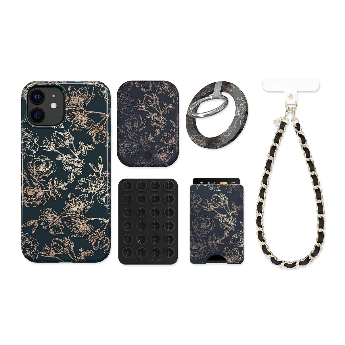 Floral Rose Gold Chrome iPhone Bundle Set - Image 21