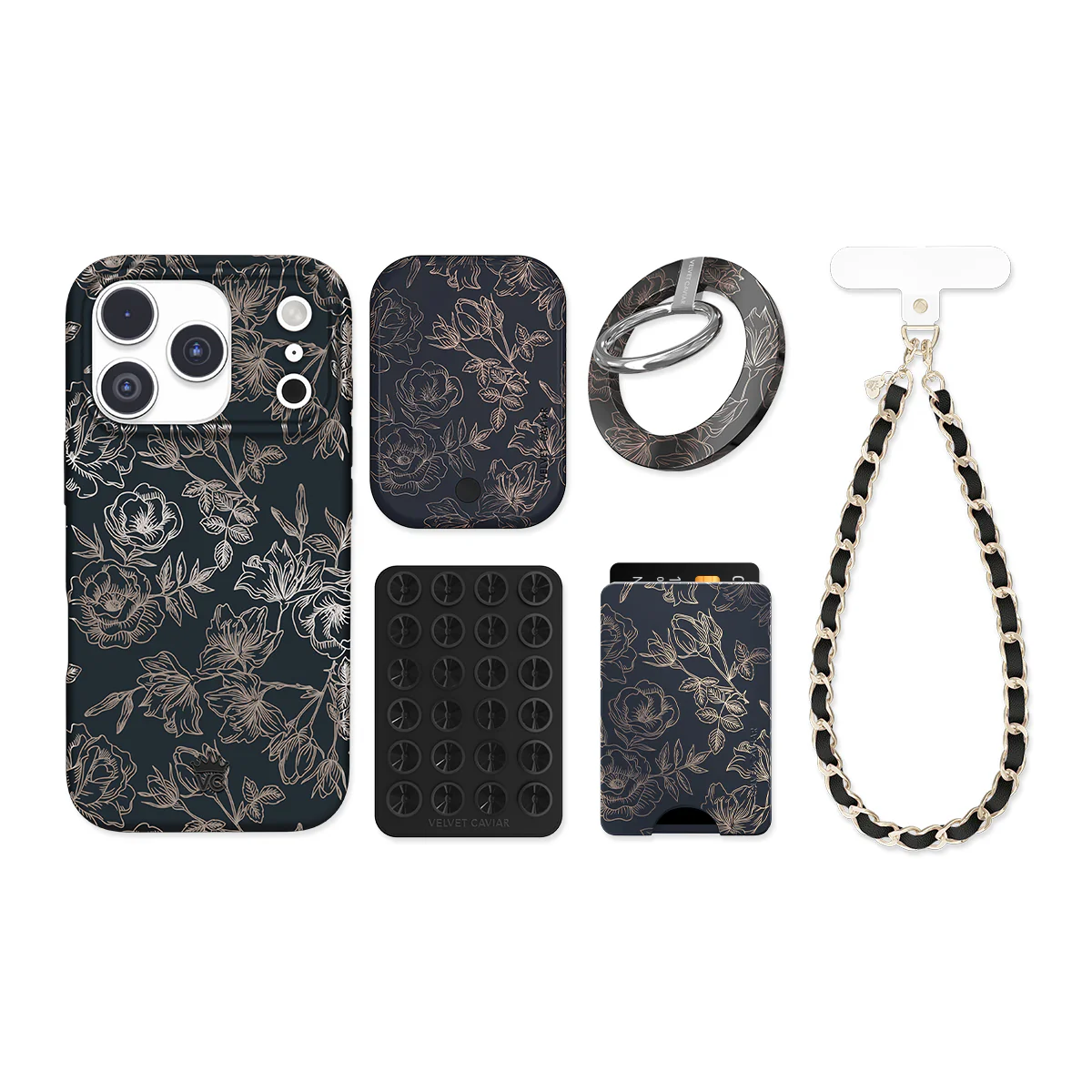 Floral Rose Gold Chrome iPhone Bundle Set - Image 3