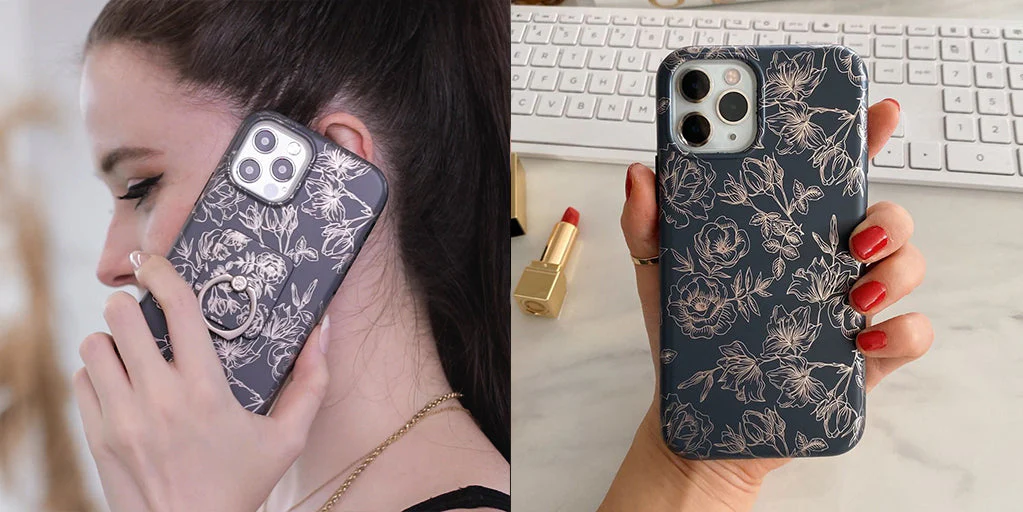 Floral Rose Gold Chrome Samsung Galaxy Case - Image 101