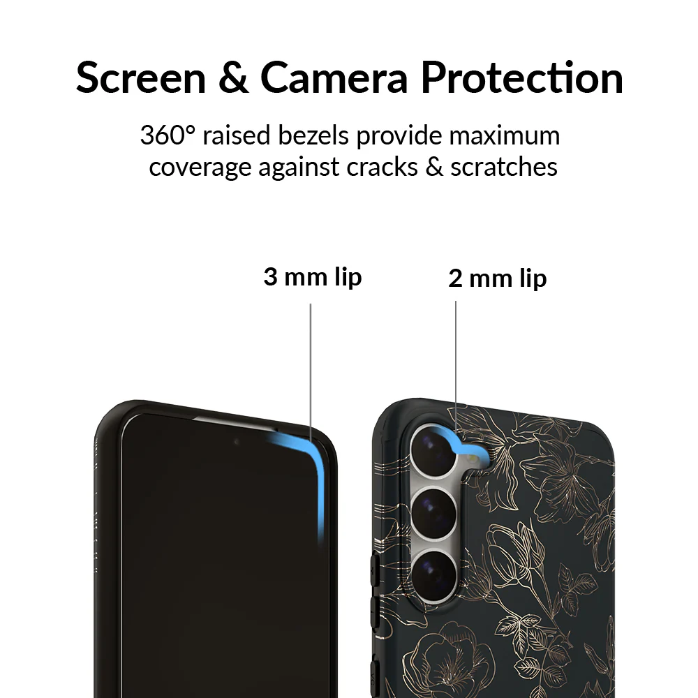 Floral Rose Gold Chrome Samsung Galaxy Case - Image 104