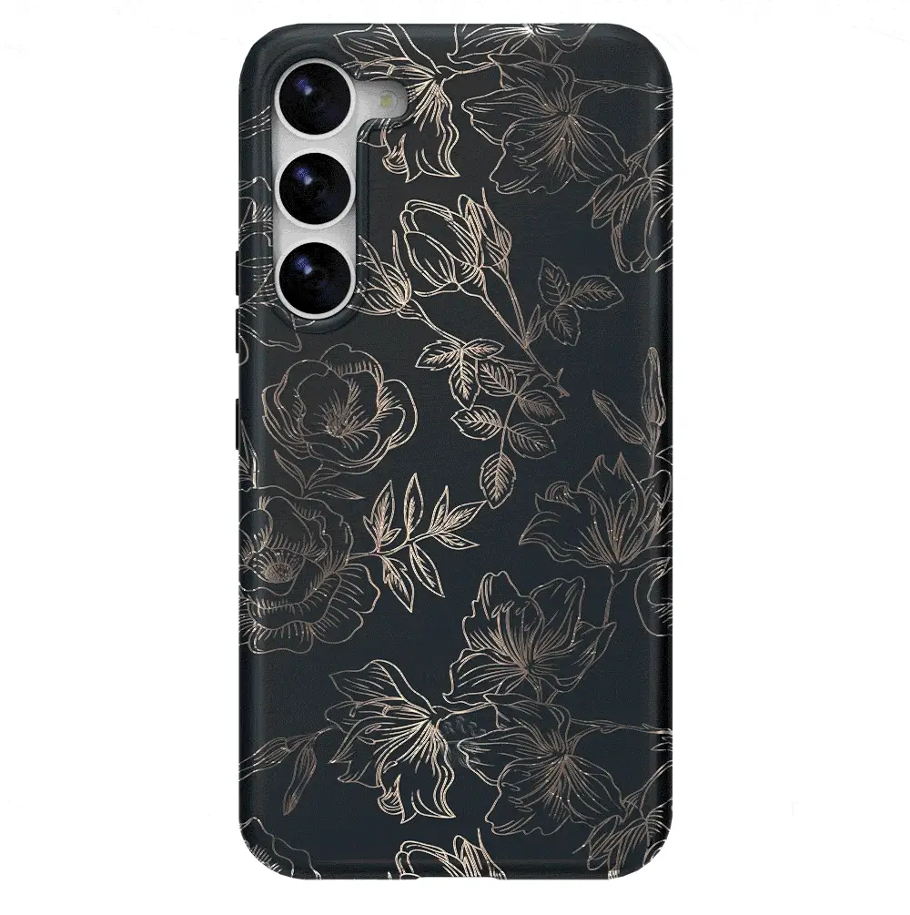 Floral Rose Gold Chrome Samsung Galaxy Case - Image 108