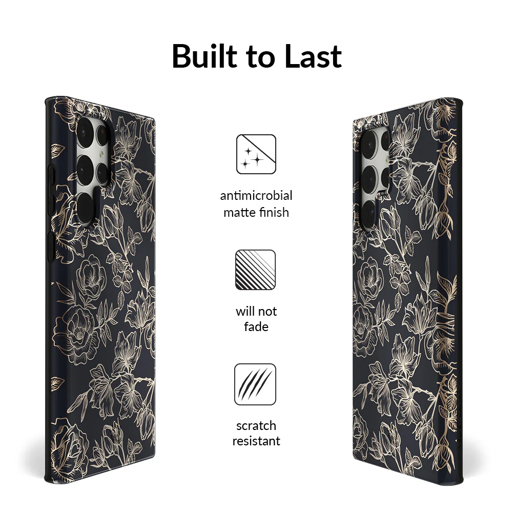 Floral Rose Gold Chrome Samsung Galaxy Case - Image 118
