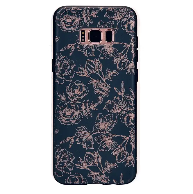 Floral Rose Gold Chrome Samsung Galaxy Case - Image 12
