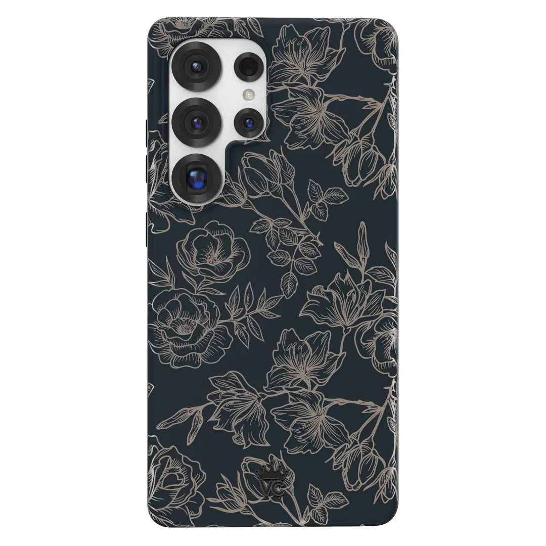 Floral Rose Gold Chrome Samsung Galaxy Case - Image 120