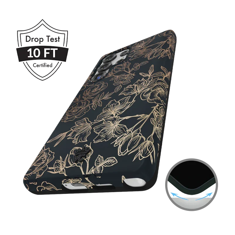 Floral Rose Gold Chrome Samsung Galaxy Case - Image 124