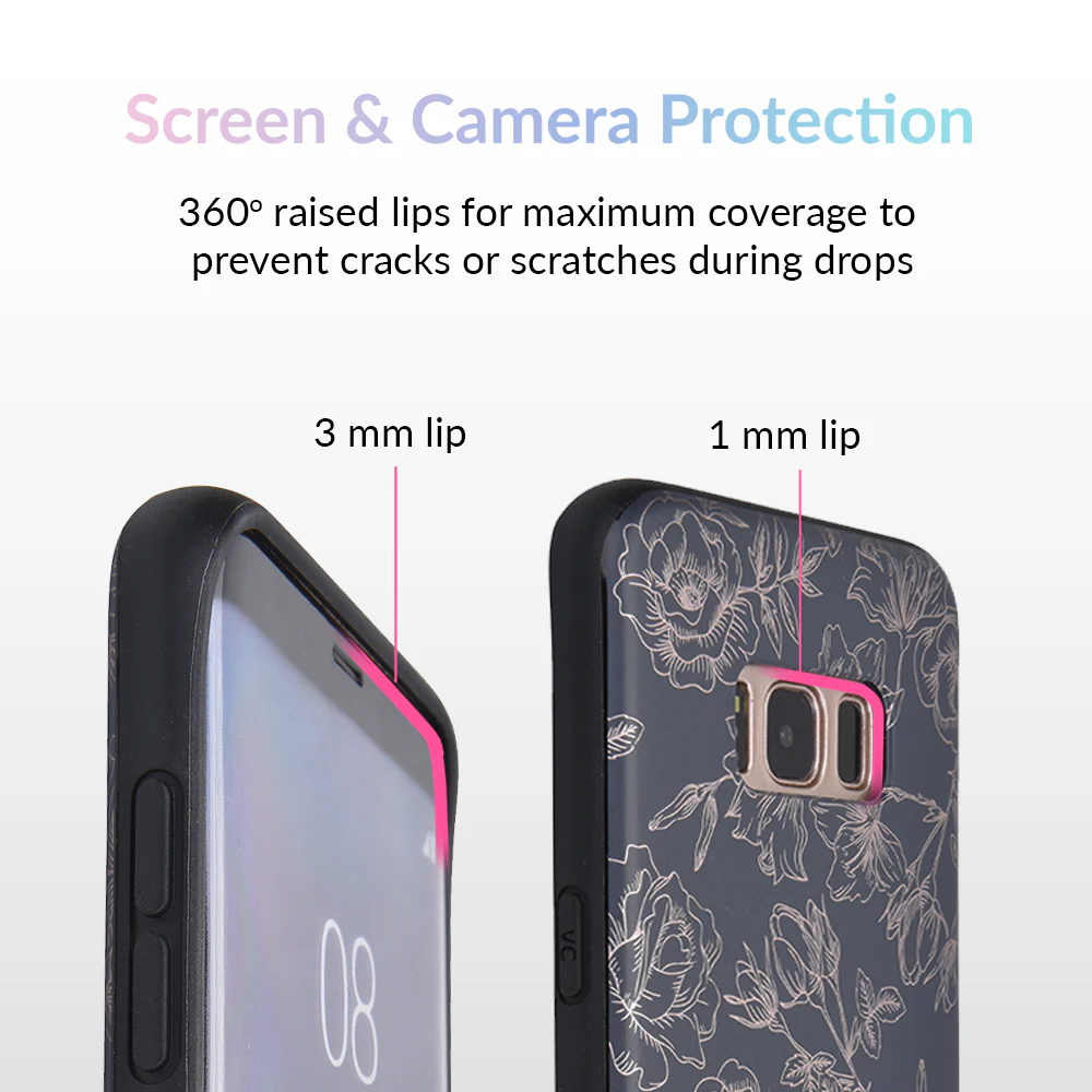 Floral Rose Gold Chrome Samsung Galaxy Case - Image 13