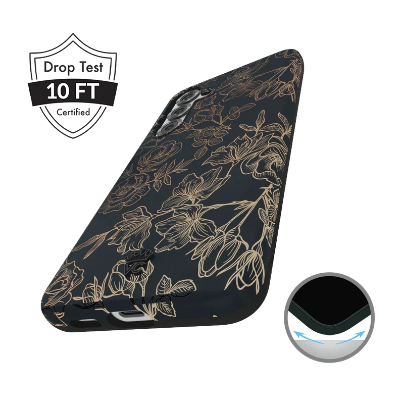 Floral Rose Gold Chrome Samsung Galaxy Case - Image 130
