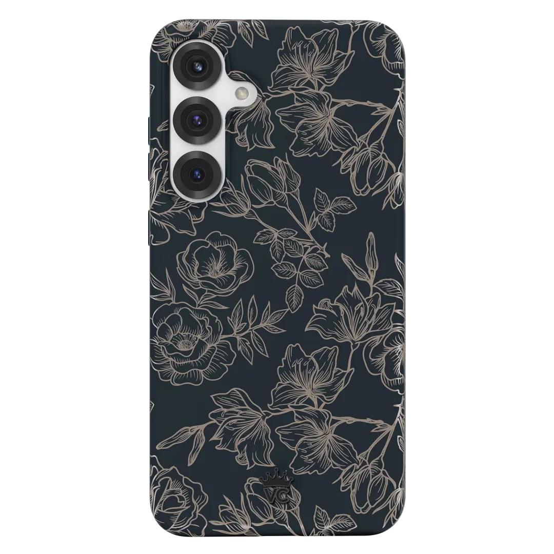 Floral Rose Gold Chrome Samsung Galaxy Case - Image 132