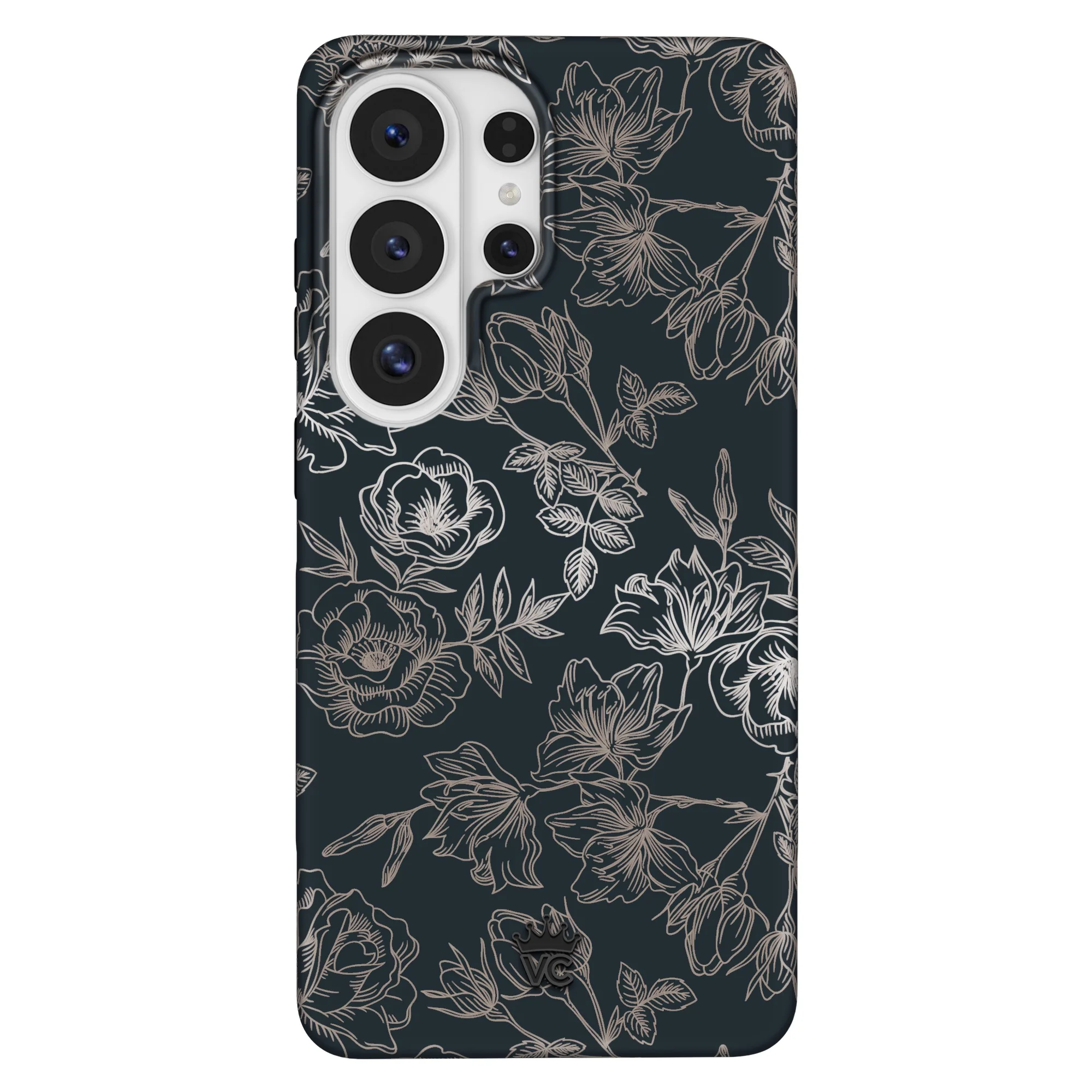 Floral Rose Gold Chrome Samsung Galaxy Case - Image 143