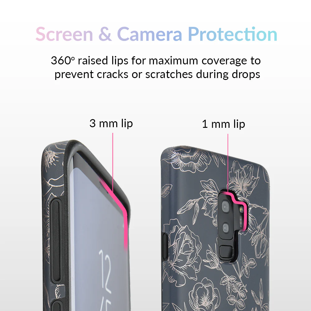 Floral Rose Gold Chrome Samsung Galaxy Case - Image 17