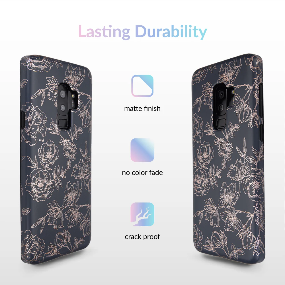 Floral Rose Gold Chrome Samsung Galaxy Case - Image 19