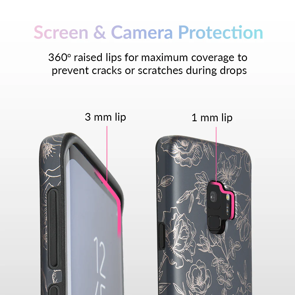 Floral Rose Gold Chrome Samsung Galaxy Case - Image 23