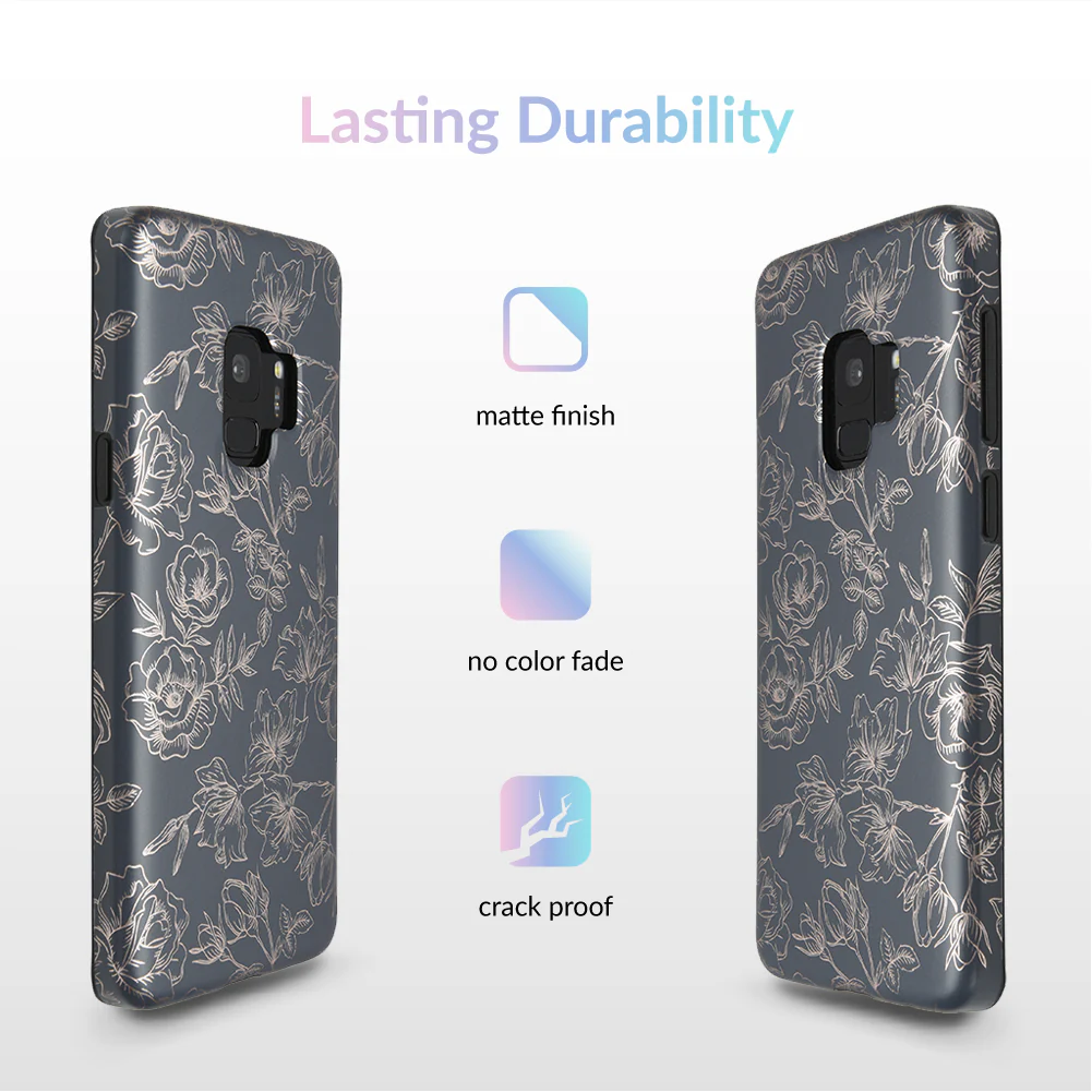 Floral Rose Gold Chrome Samsung Galaxy Case - Image 24