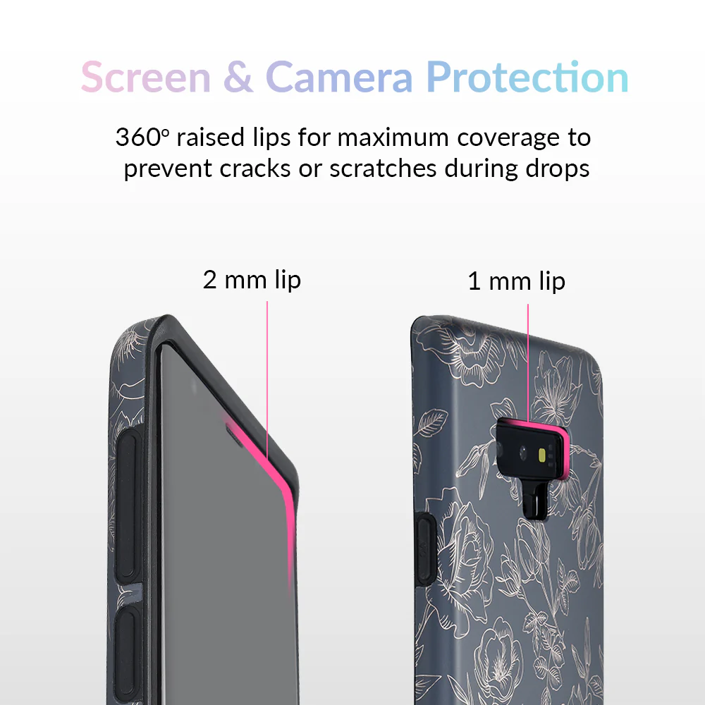 Floral Rose Gold Chrome Samsung Galaxy Case - Image 28