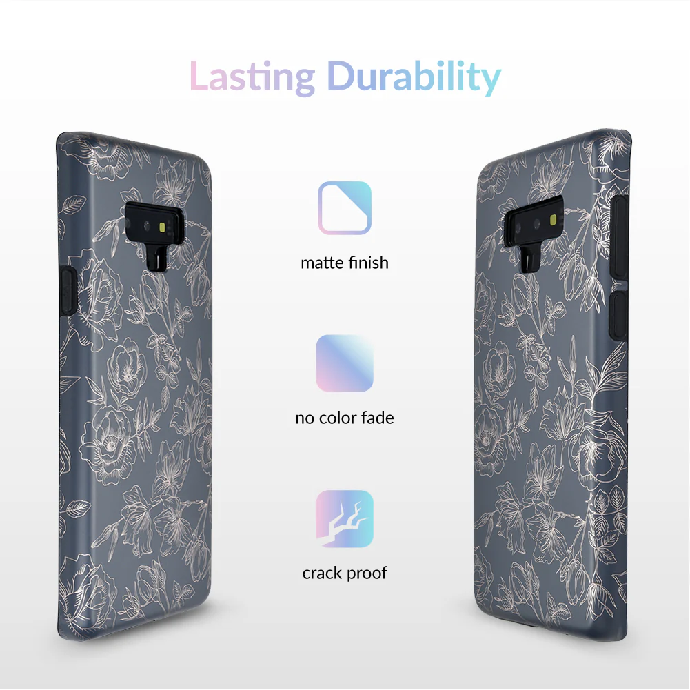 Floral Rose Gold Chrome Samsung Galaxy Case - Image 29