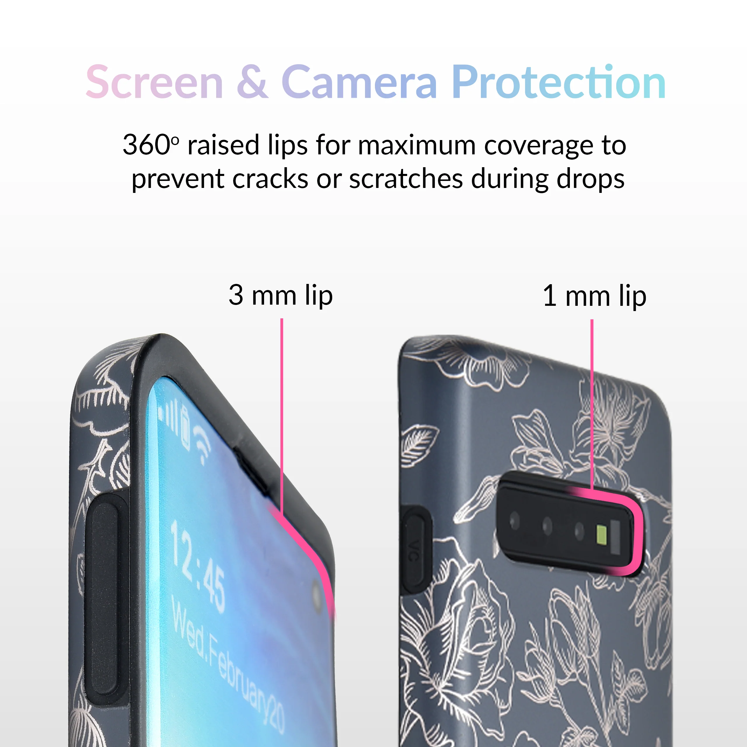 Floral Rose Gold Chrome Samsung Galaxy Case - Image 32