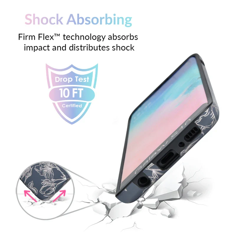 Floral Rose Gold Chrome Samsung Galaxy Case - Image 33