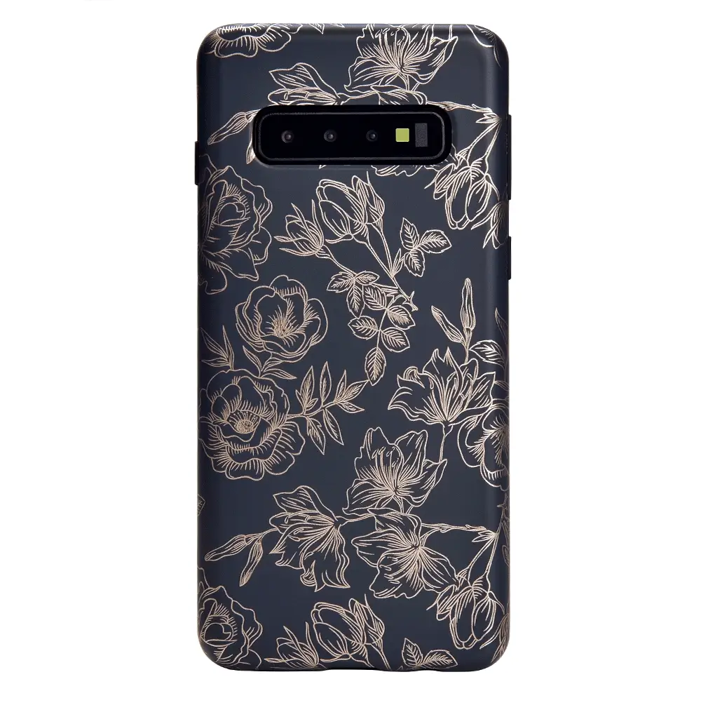 Floral Rose Gold Chrome Samsung Galaxy Case - Image 36
