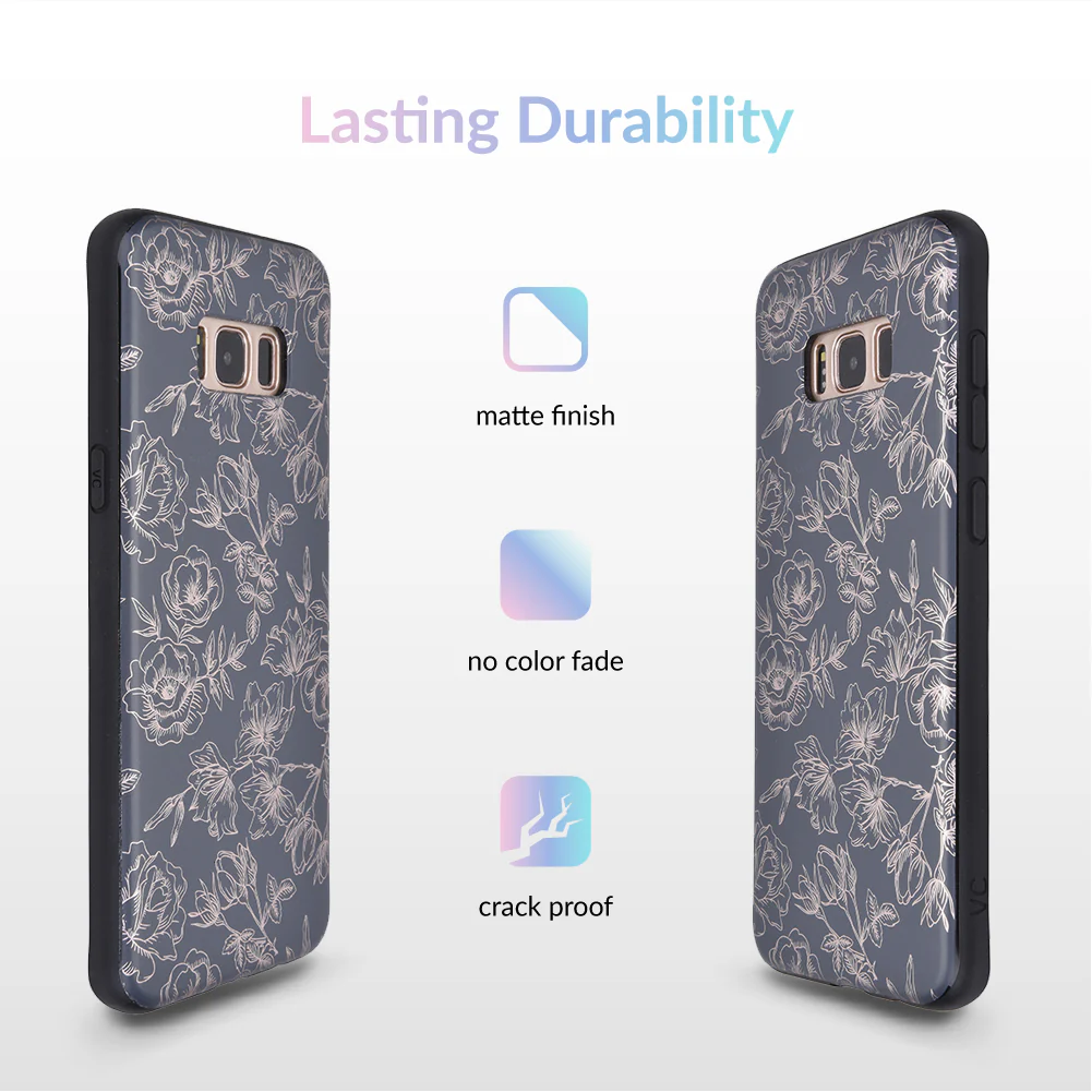 Floral Rose Gold Chrome Samsung Galaxy Case - Image 4