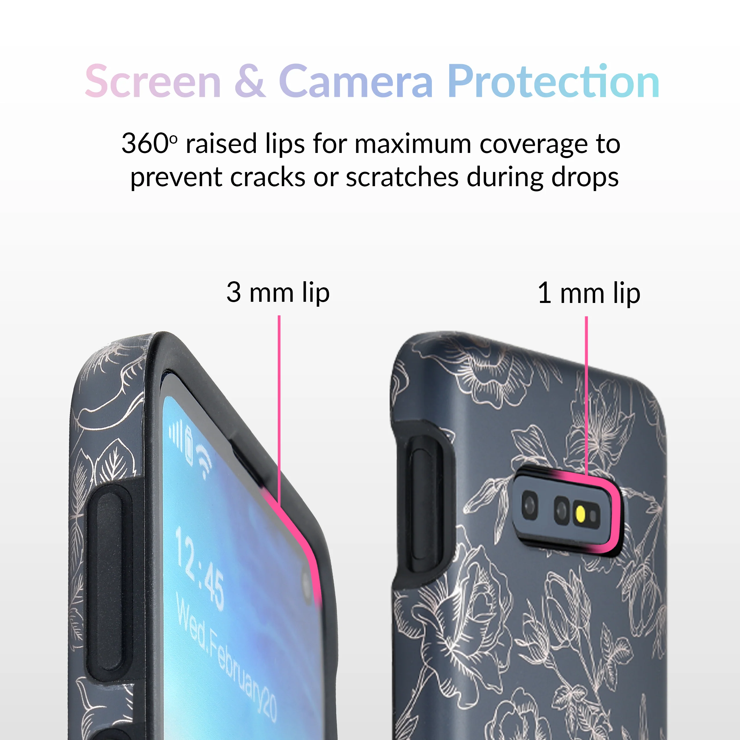 Floral Rose Gold Chrome Samsung Galaxy Case - Image 42