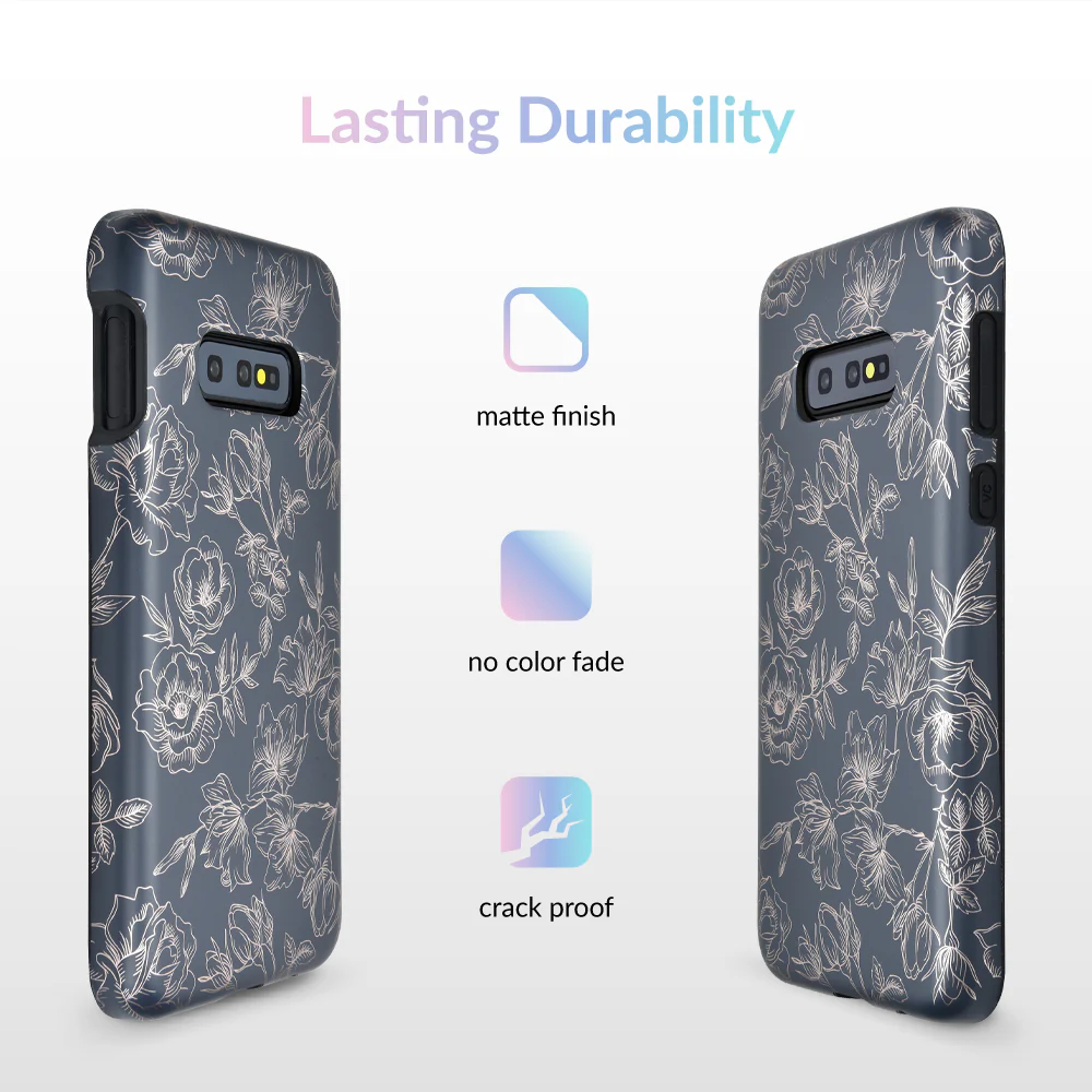 Floral Rose Gold Chrome Samsung Galaxy Case - Image 44