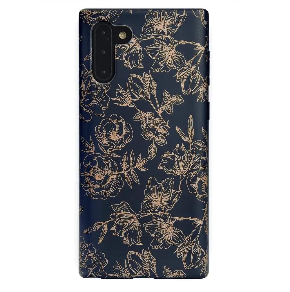Floral Rose Gold Chrome Samsung Galaxy Case - Image 46