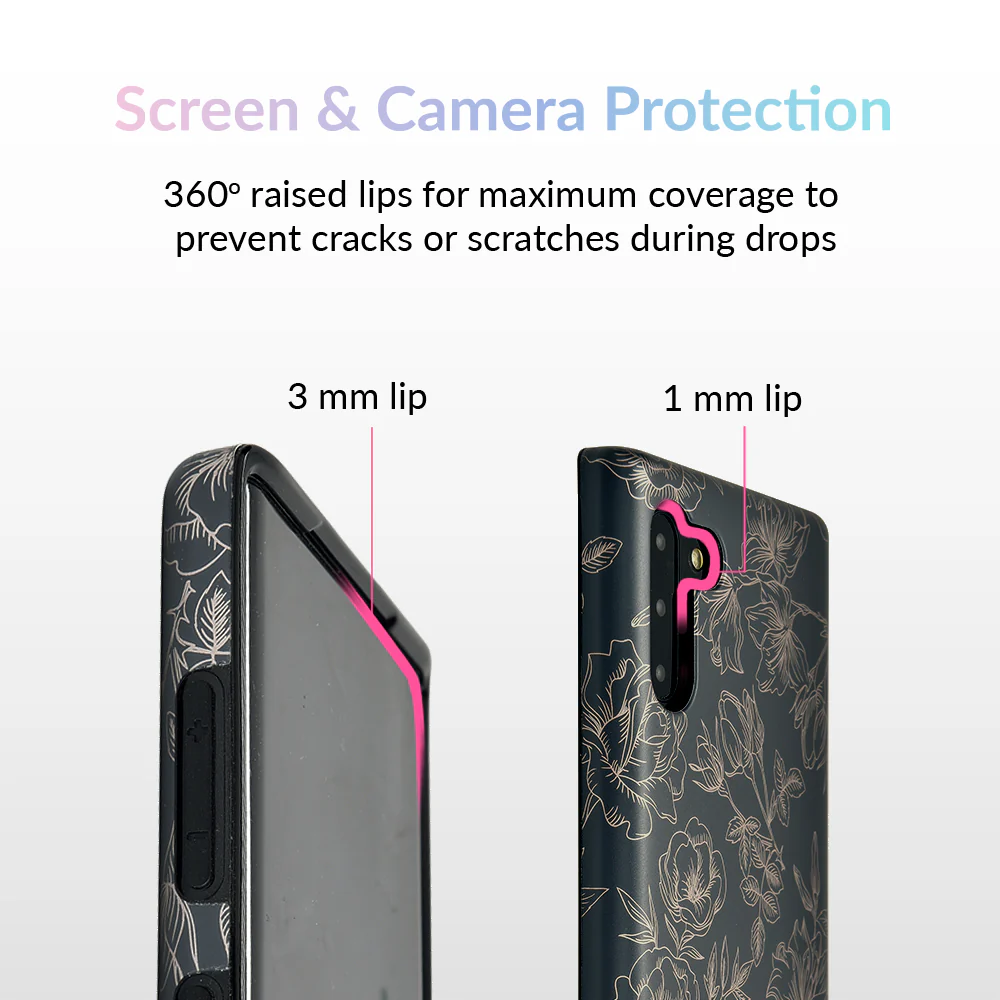 Floral Rose Gold Chrome Samsung Galaxy Case - Image 47