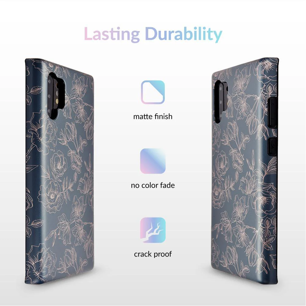 Floral Rose Gold Chrome Samsung Galaxy Case - Image 54