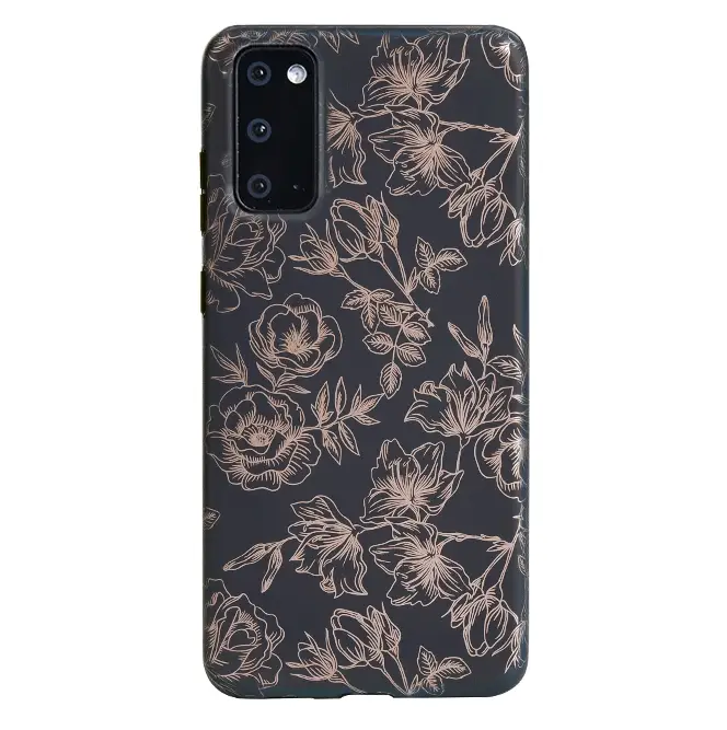 Floral Rose Gold Chrome Samsung Galaxy Case - Image 56