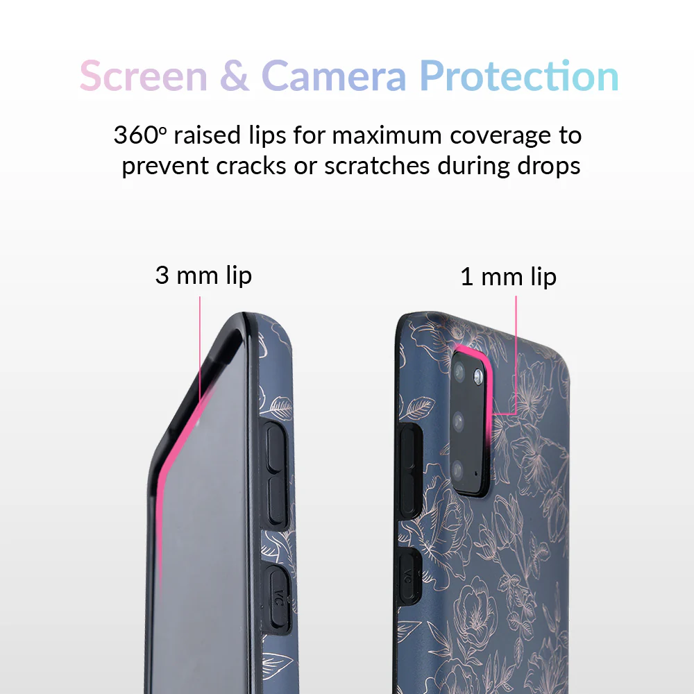 Floral Rose Gold Chrome Samsung Galaxy Case - Image 57
