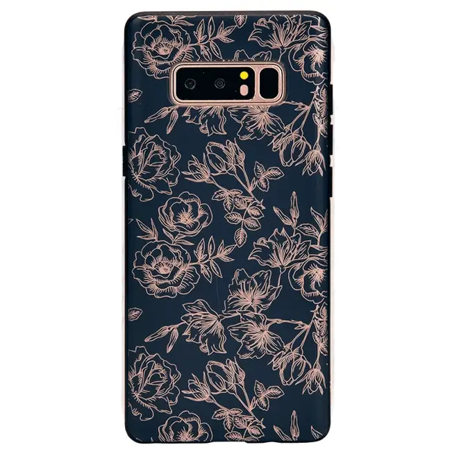 Floral Rose Gold Chrome Samsung Galaxy Case - Image 6