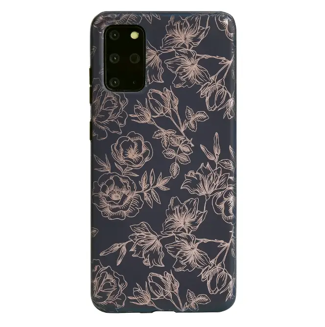Floral Rose Gold Chrome Samsung Galaxy Case - Image 61
