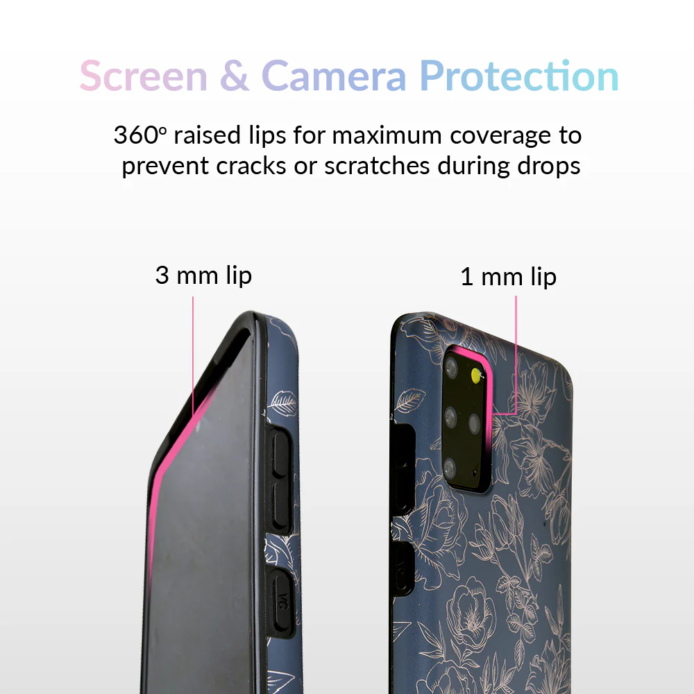 Floral Rose Gold Chrome Samsung Galaxy Case - Image 62