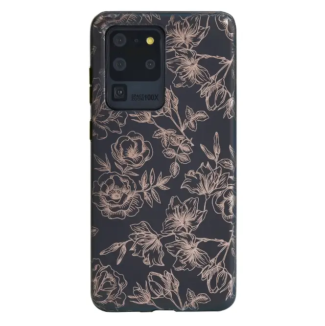 Floral Rose Gold Chrome Samsung Galaxy Case - Image 66