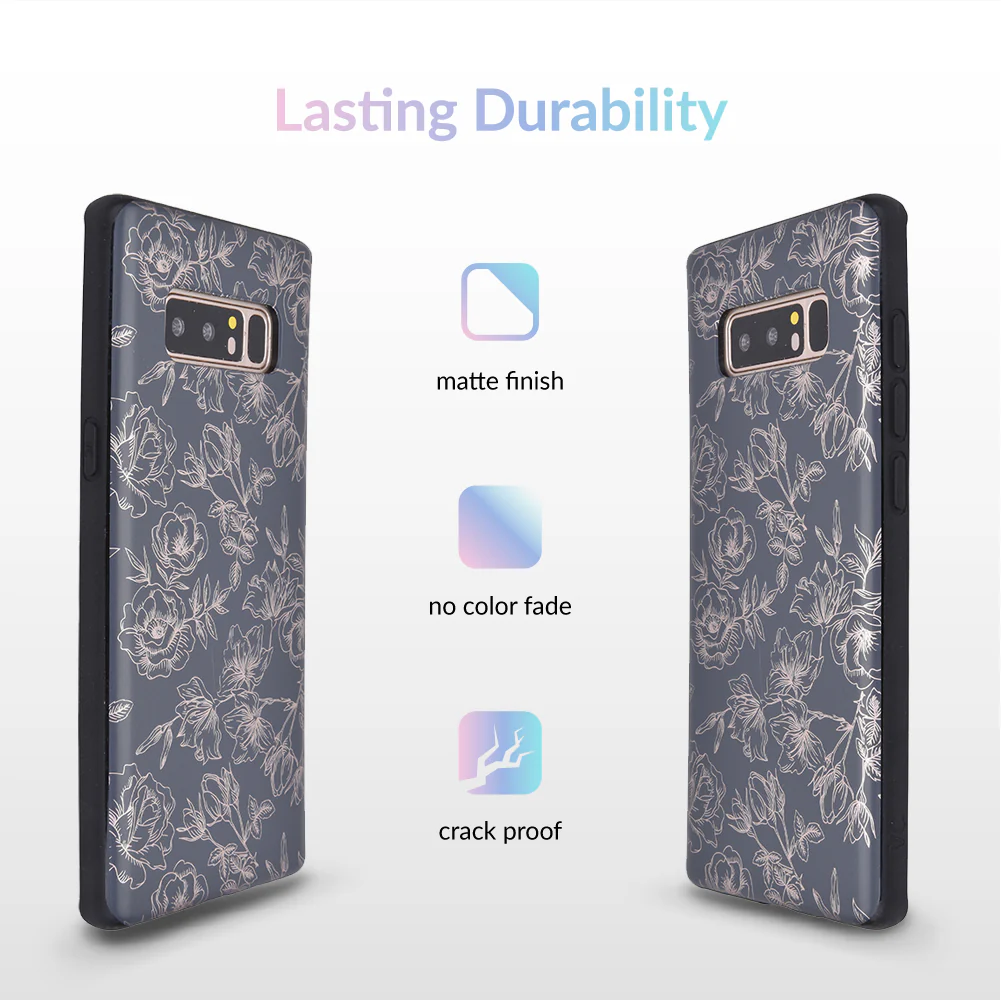 Floral Rose Gold Chrome Samsung Galaxy Case - Image 9