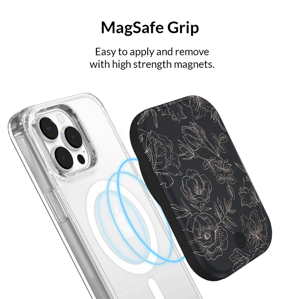 Floral Rose Gold Chrome MagSafe Battery Power Pack - Image 4
