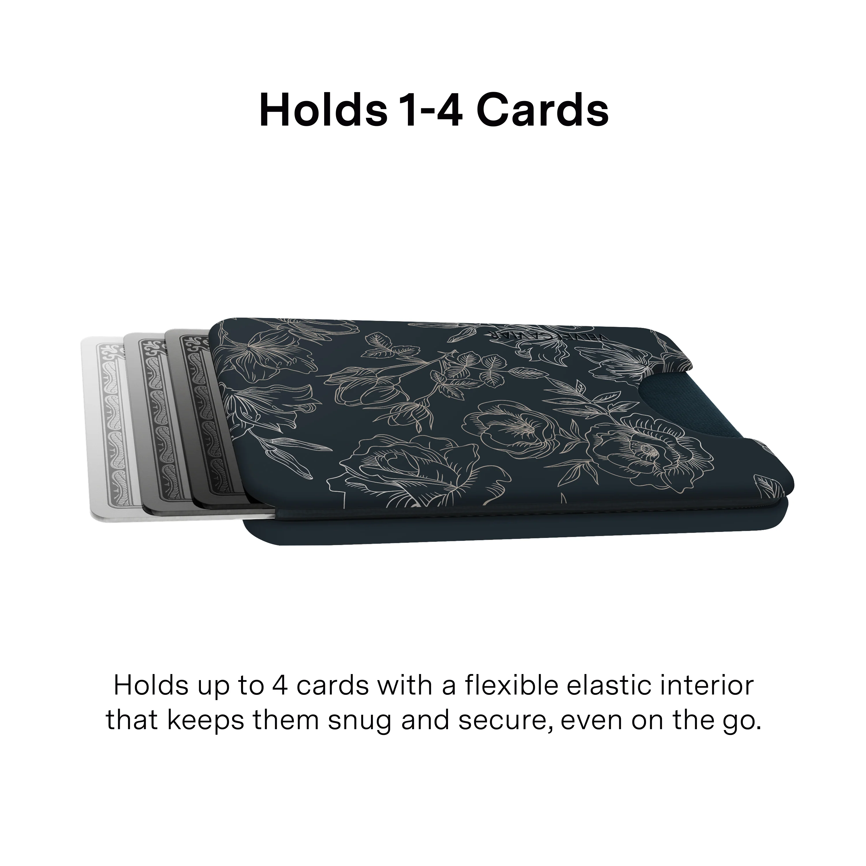 Floral Rose Gold Chrome MagSafe Wallet - Image 3