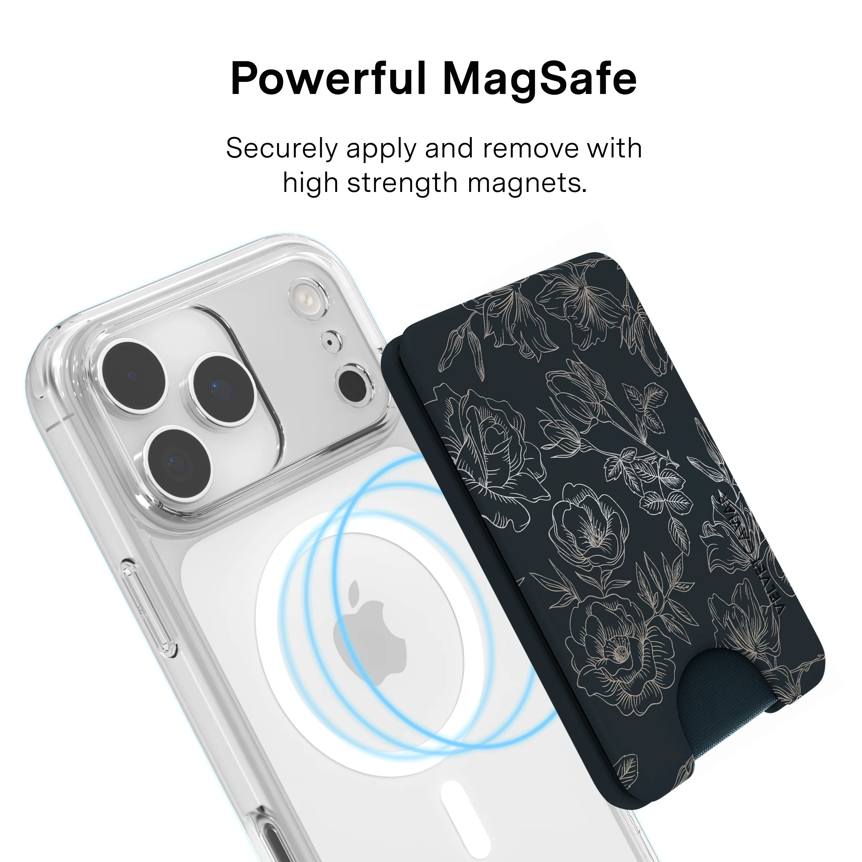 Floral Rose Gold Chrome MagSafe Wallet - Image 4