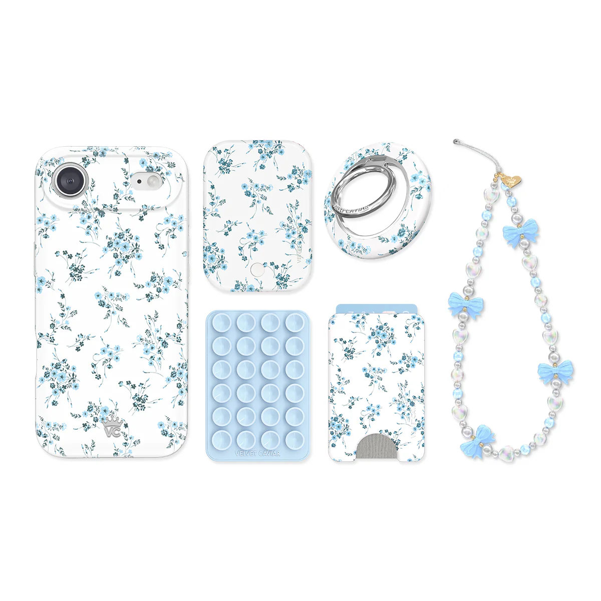French Blue Floral iPhone Bundle Set - Image 21