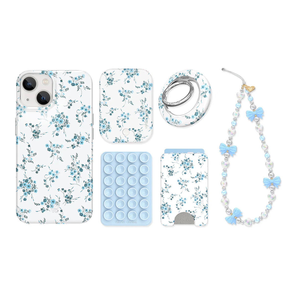 French Blue Floral iPhone Bundle Set - Image 5