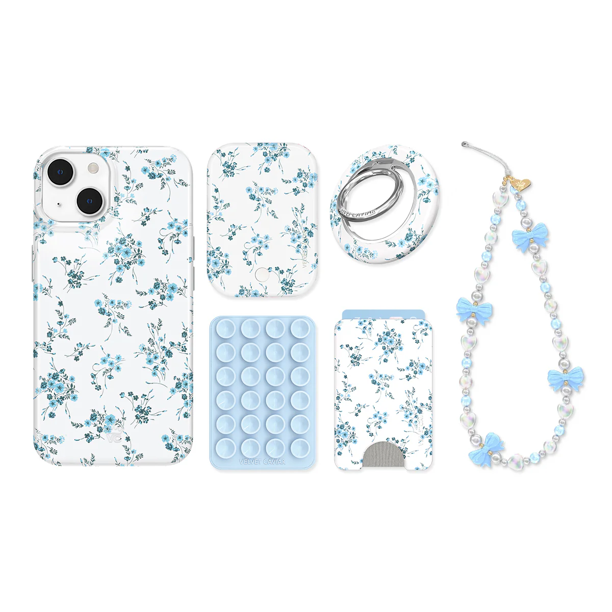 French Blue Floral iPhone Bundle Set - Image 9