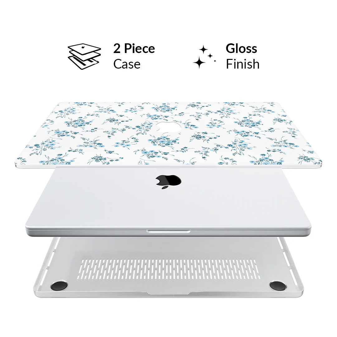 French Blue Floral MacBook Case - Image 2