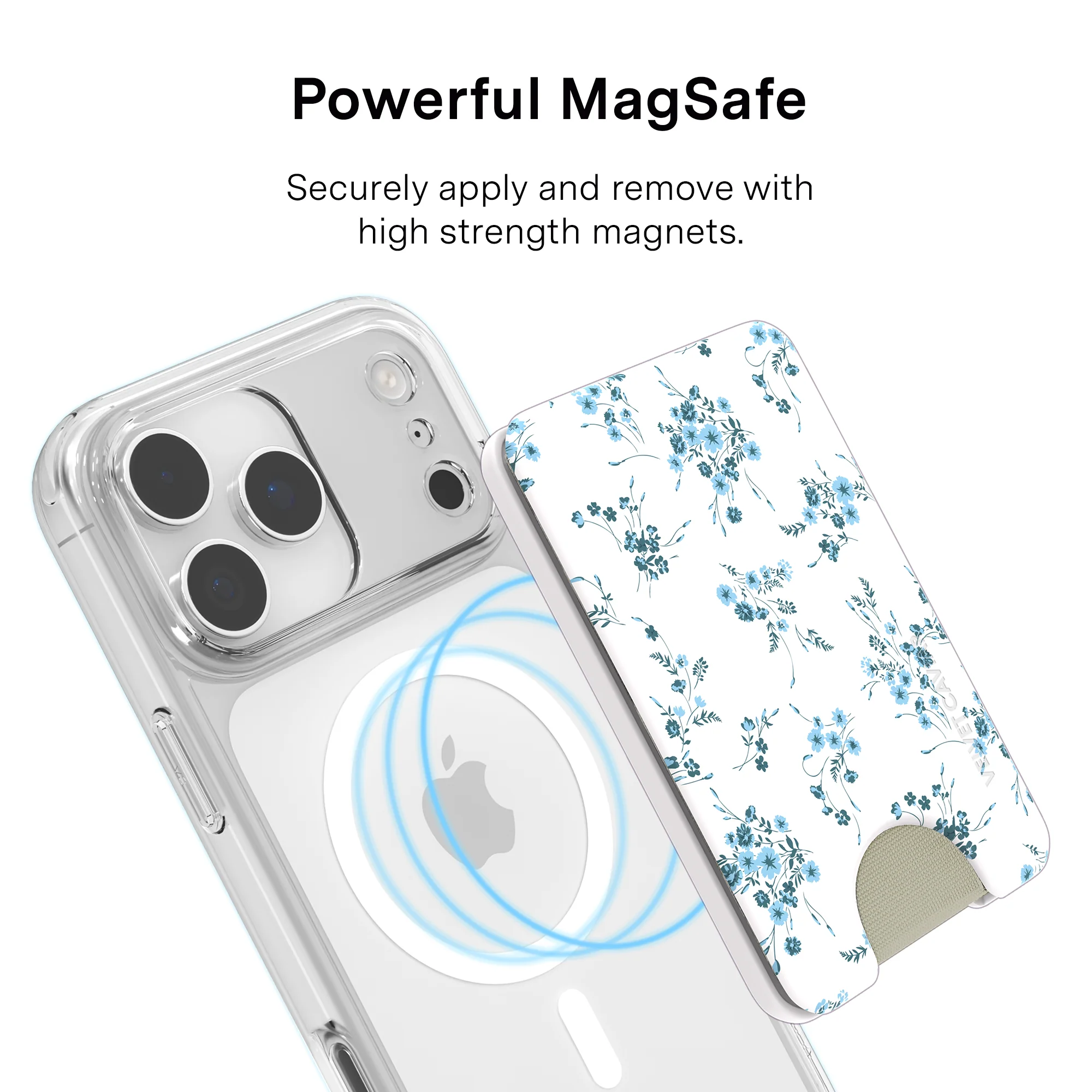 French Blue Floral MagSafe Wallet - Image 3