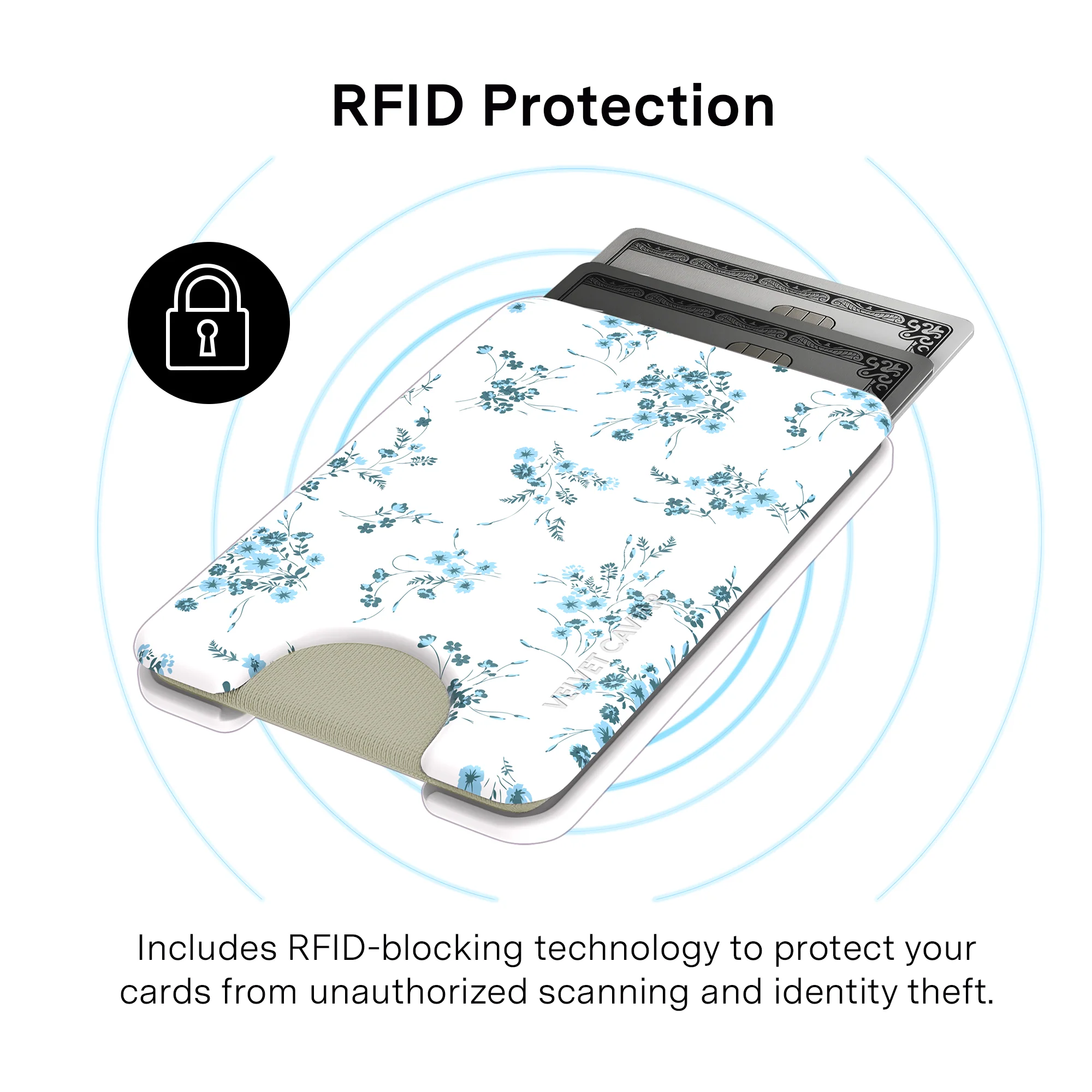 French Blue Floral MagSafe Wallet - Image 4