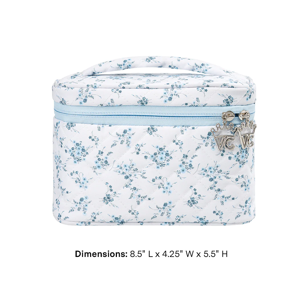 French Blue Floral Vanity Bag - Image 5