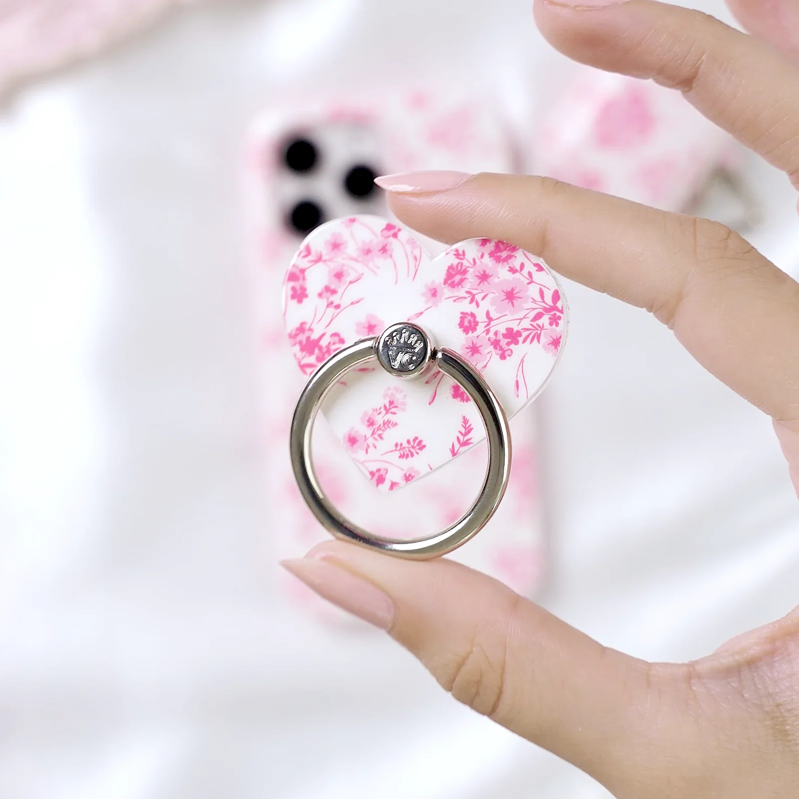 French Rose Floral Phone Ring - Image 2